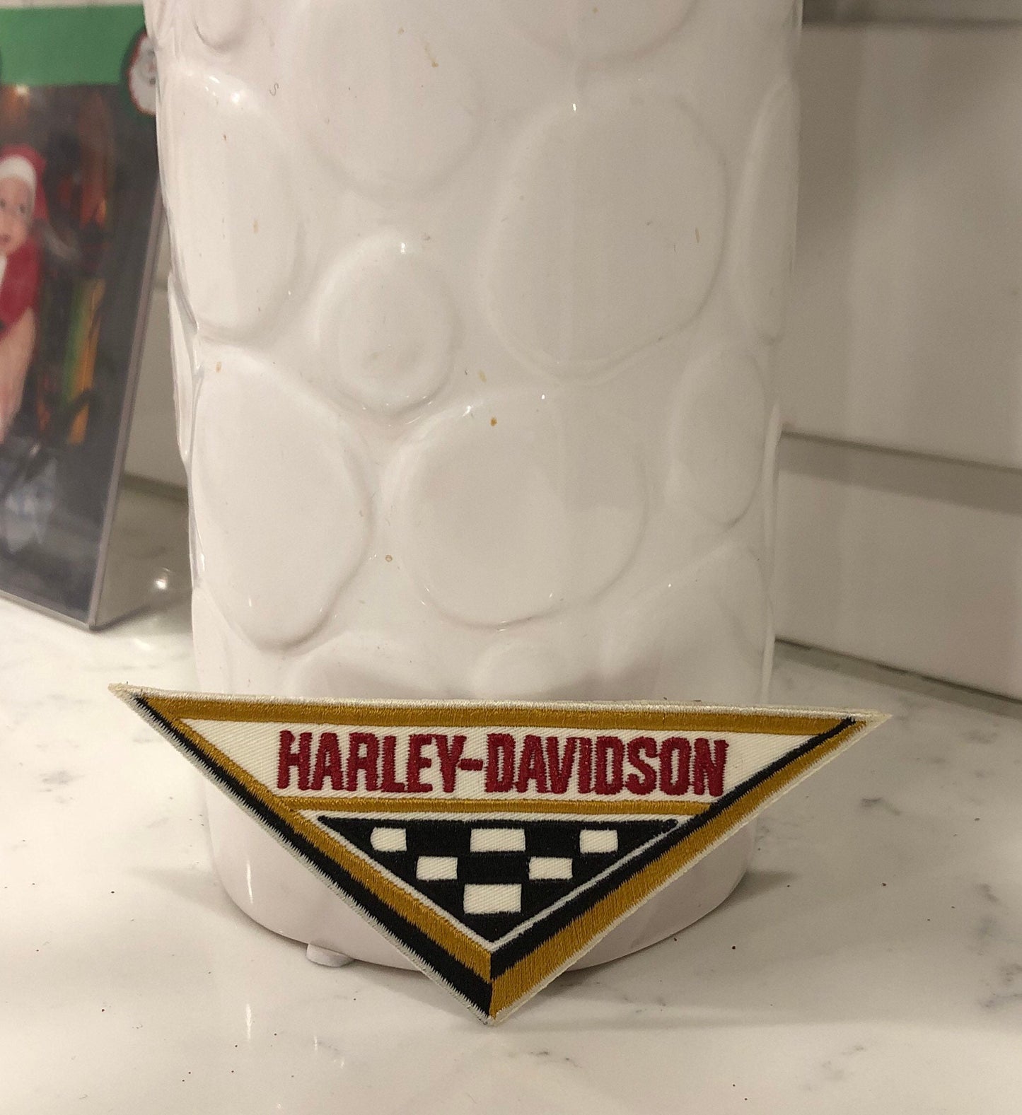 Retro Harley Davidson Motorcycle Triangular Patch