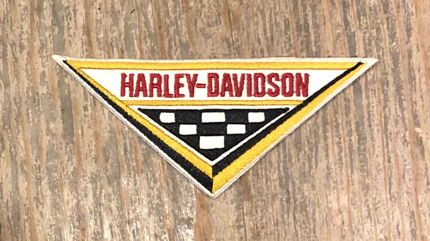 Retro Harley Davidson Motorcycle Triangular Patch