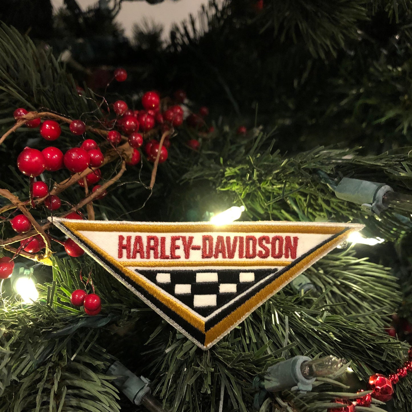 Retro Harley Davidson Motorcycle Triangular Patch