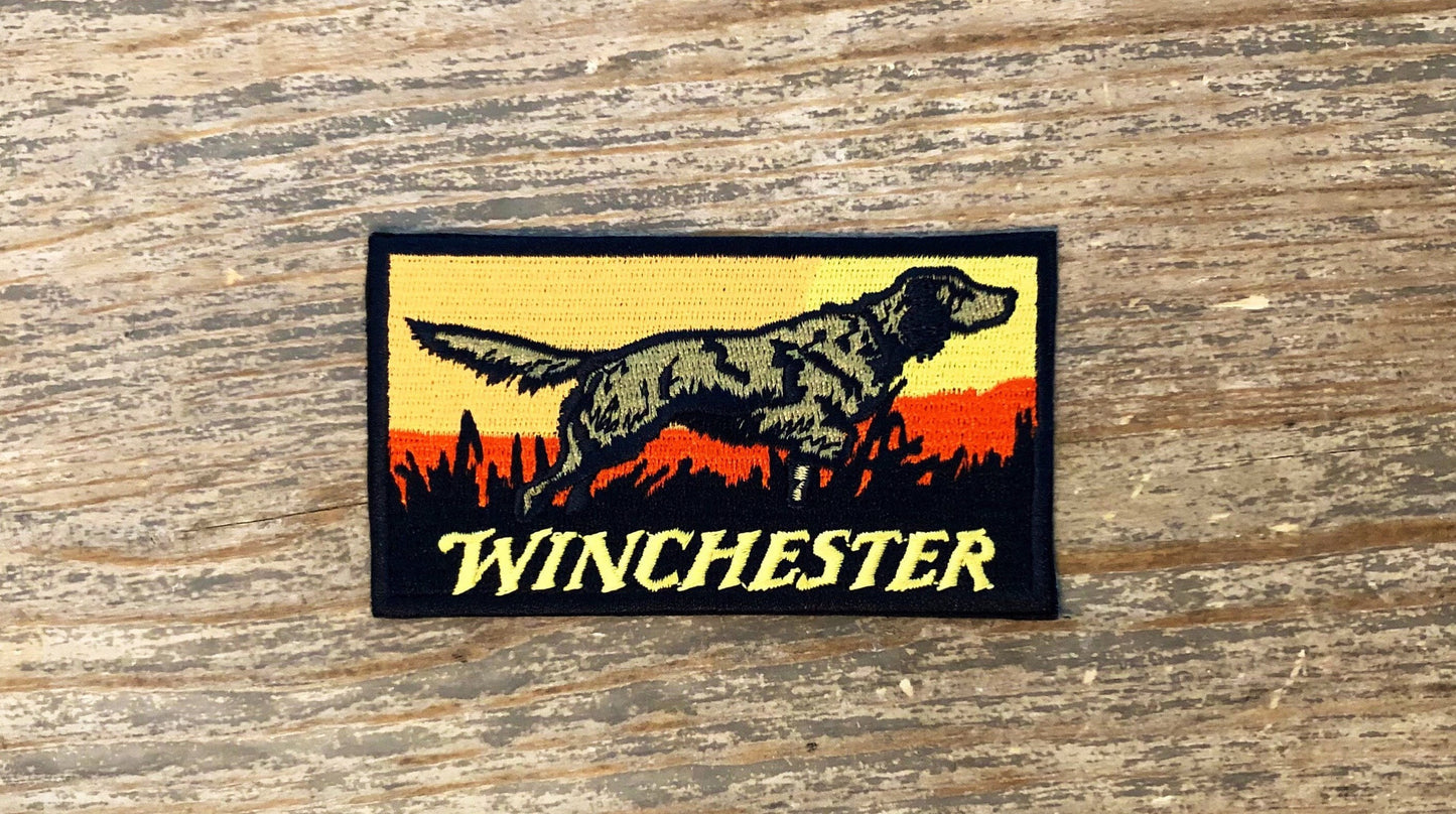 Retro Winchester Firearms Hunting Dog Patch