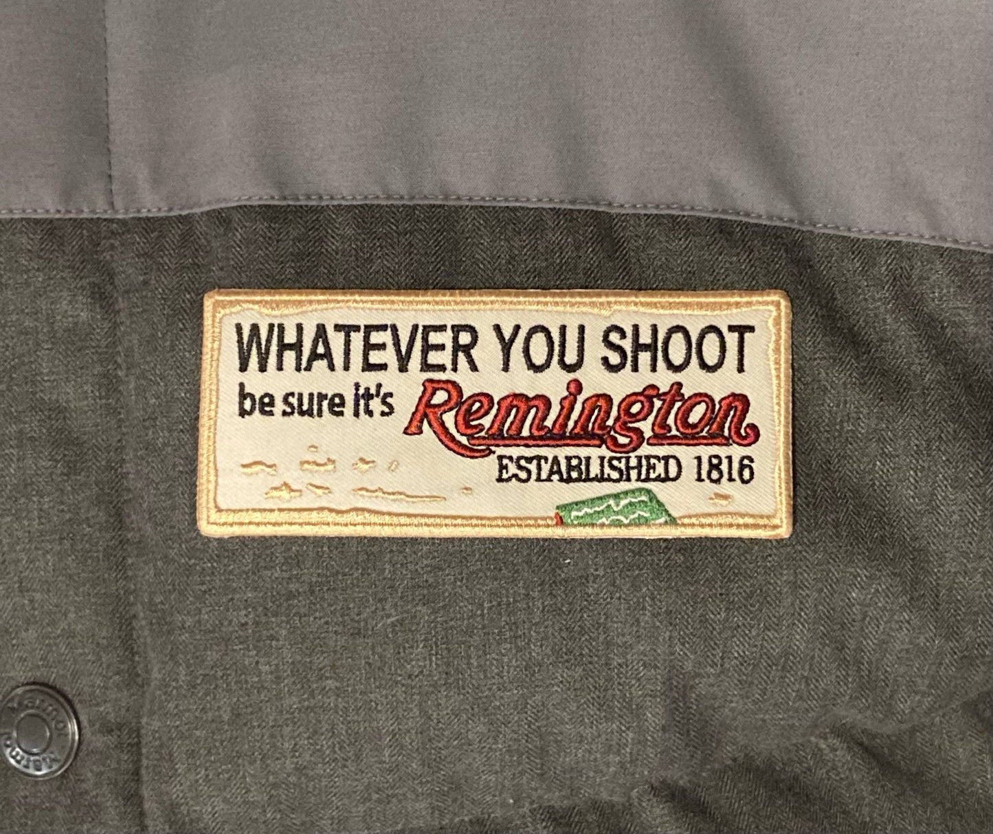 Retro Remington “Whatever You Shoot Be Sure It’s Sure It’s Remington, Established 1816” Patch