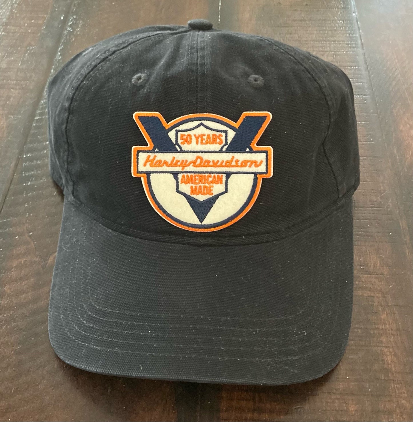 Retro Harley Davidson Motorcycle "50 Years American Made" Patch