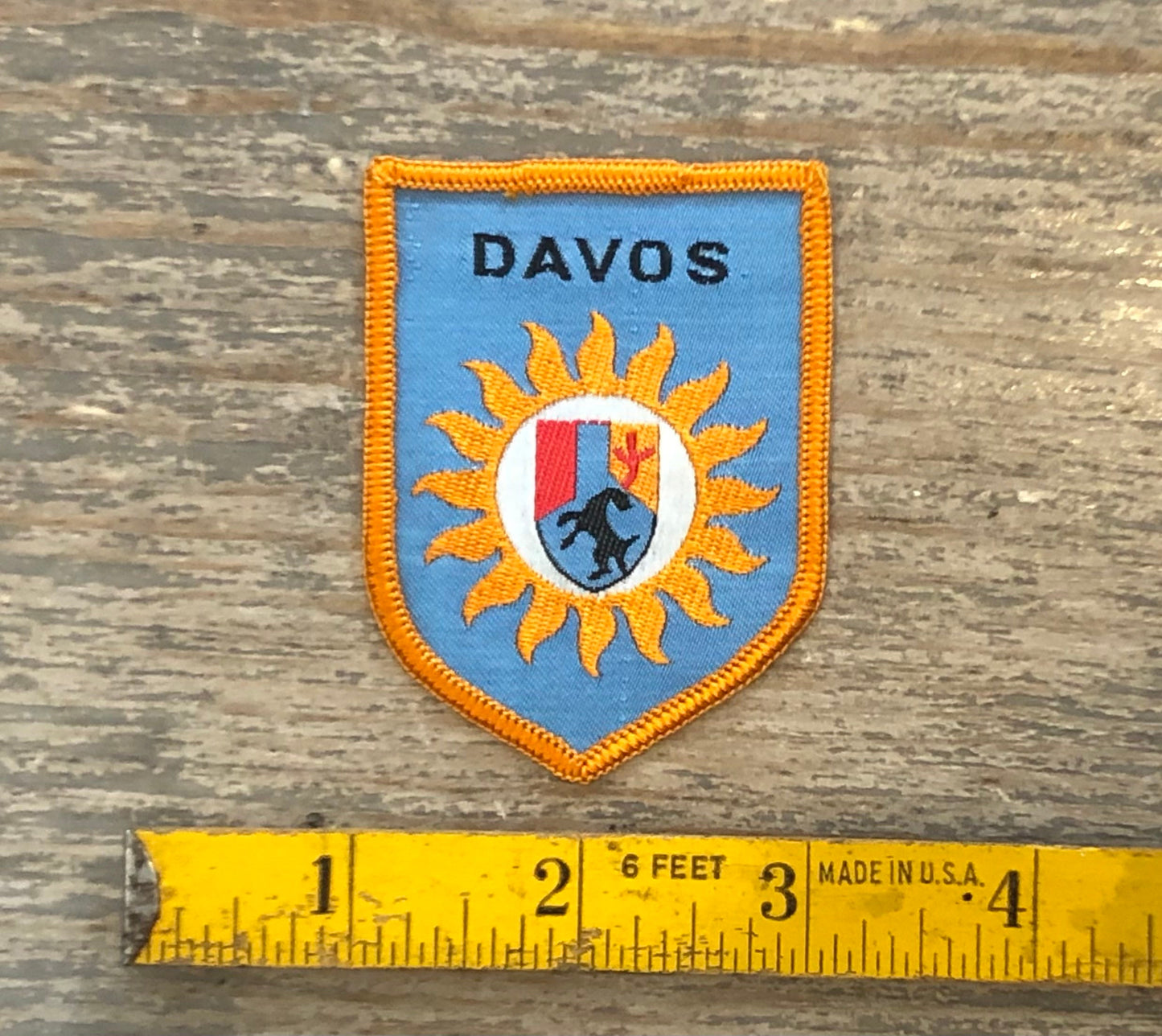 Retro Davos, Switzerland Flag Patch