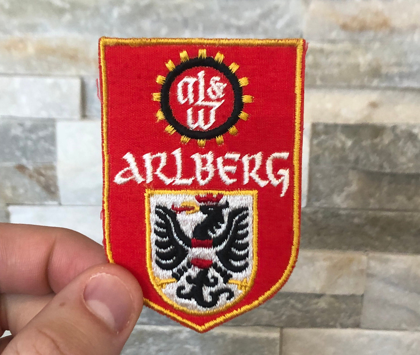 Retro Arlberg, Austria Flag Patch
