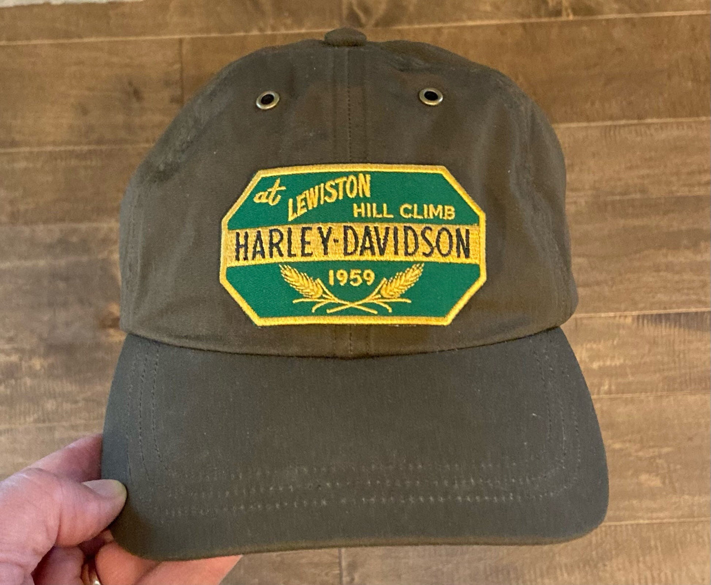 Retro 1959 Harley Davidson at Lewiston Hill Climb Racing Patch