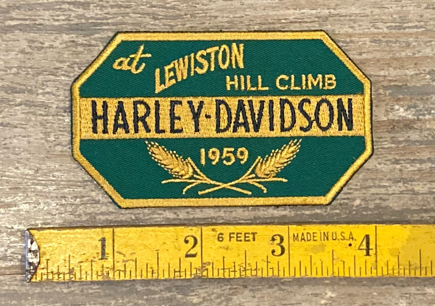 Retro 1959 Harley Davidson at Lewiston Hill Climb Racing Patch