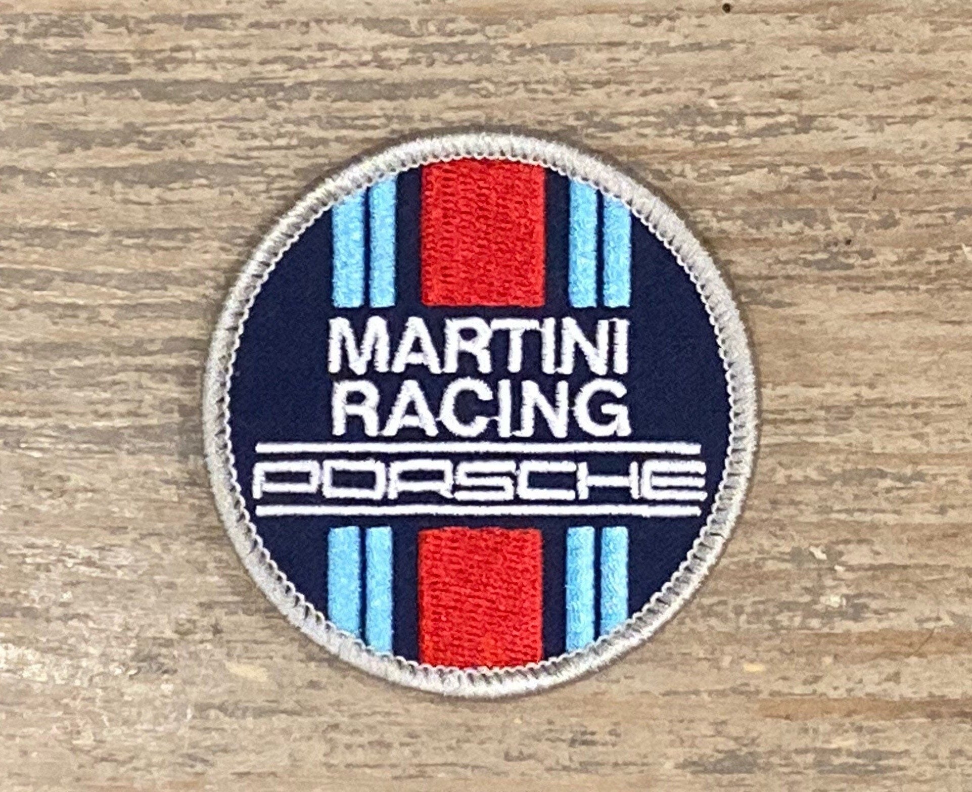 A Pair Of Motor Car Racing Patches Sew / Iron On Badges:- Martini A Pair Of Motor Car Racing Patches Sew / Iron On Badges:- Martini