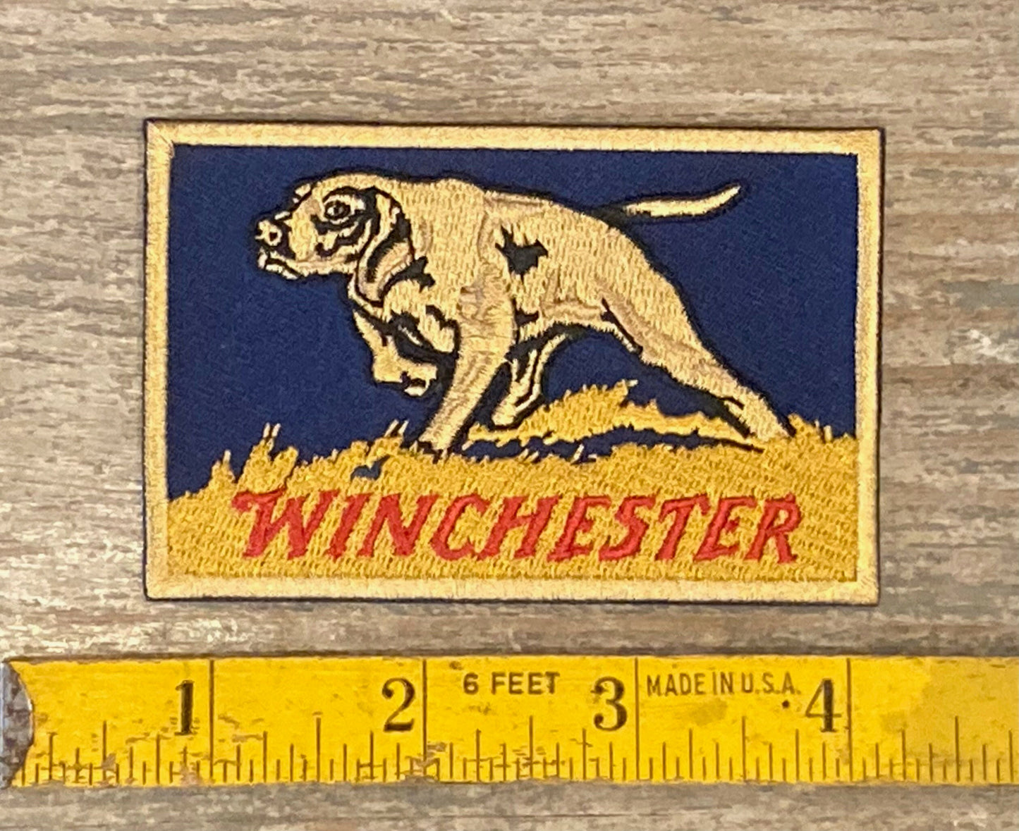 Retro Winchester Firearms Hunting Dog Patch - Pointer