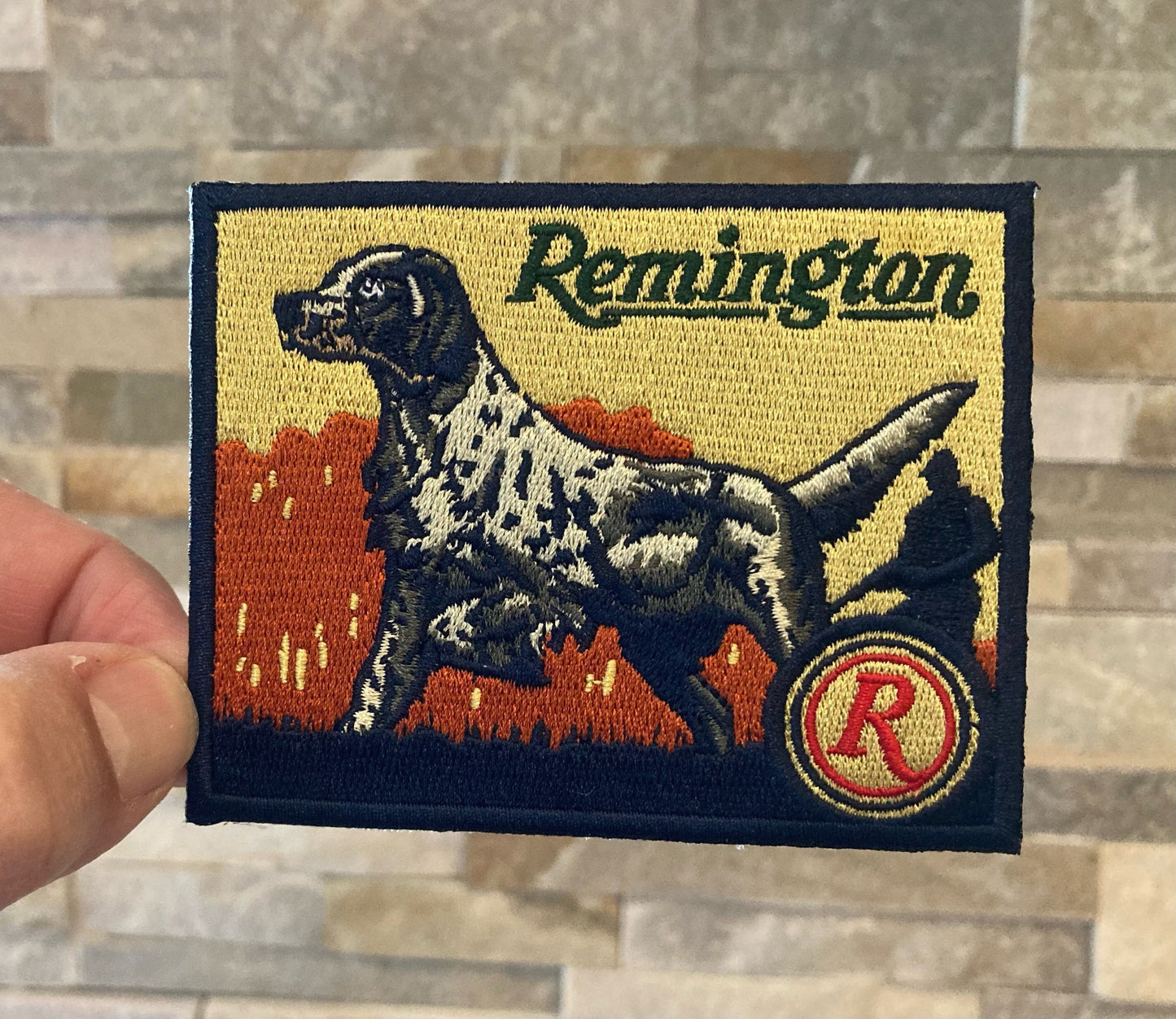 Retro Remington Firearms Hunting Dog Patch - Pointer