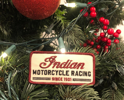 Retro Indian Motorcycle Racing Rectangular Patch