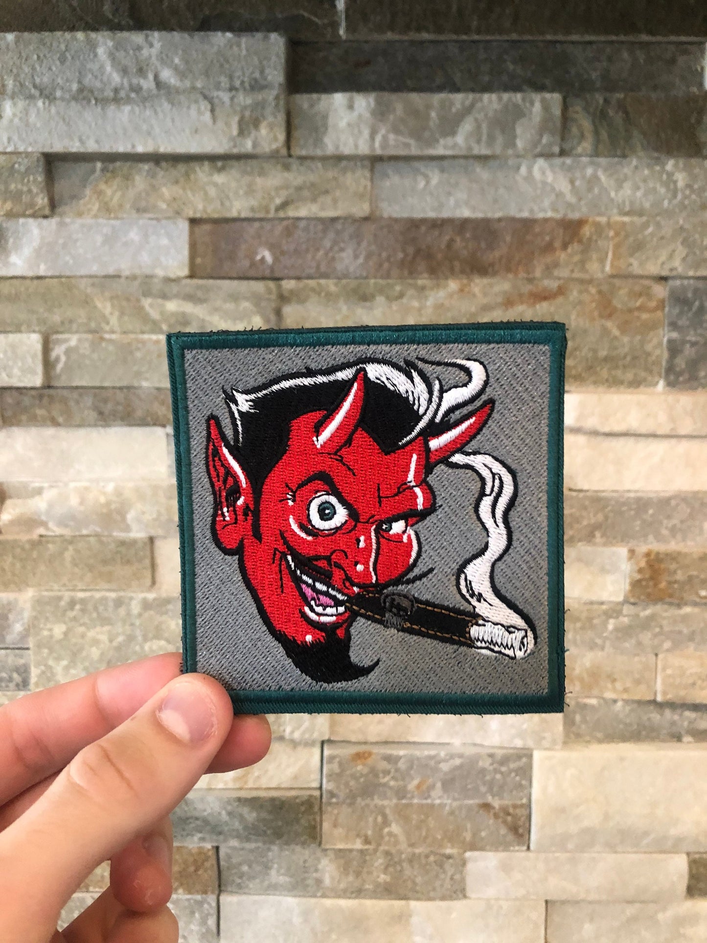 Devil Smoking a Cigar Military Patch; Forward Observations