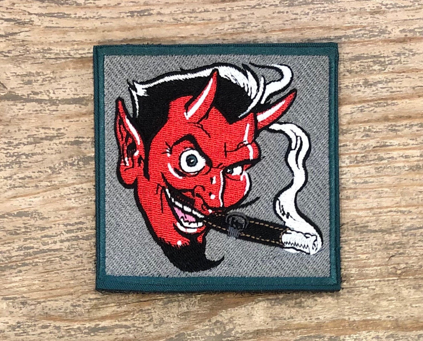 Devil Smoking a Cigar Military Patch; Forward Observations