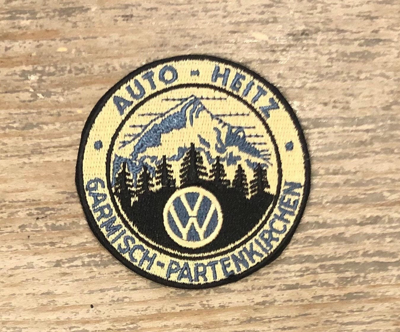 Retro Volkswagen “Auto-Heitz; Garmisch-Partenkirchen” Patch, VW
