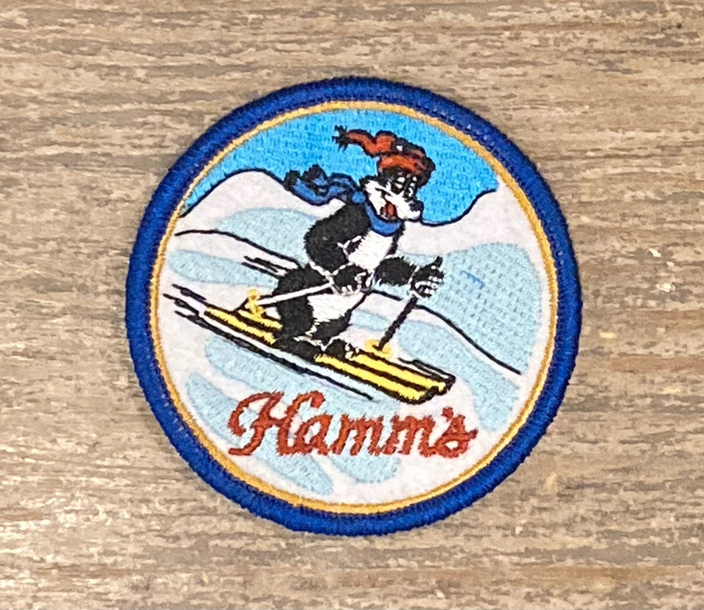 Retro Hamm’s Beer Bear Skiing Mascot Patch