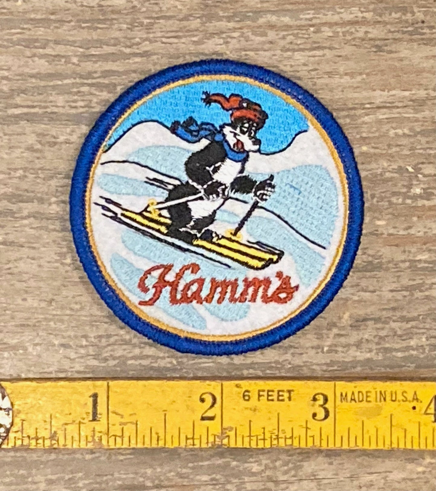 Retro Hamm’s Beer Bear Skiing Mascot Patch