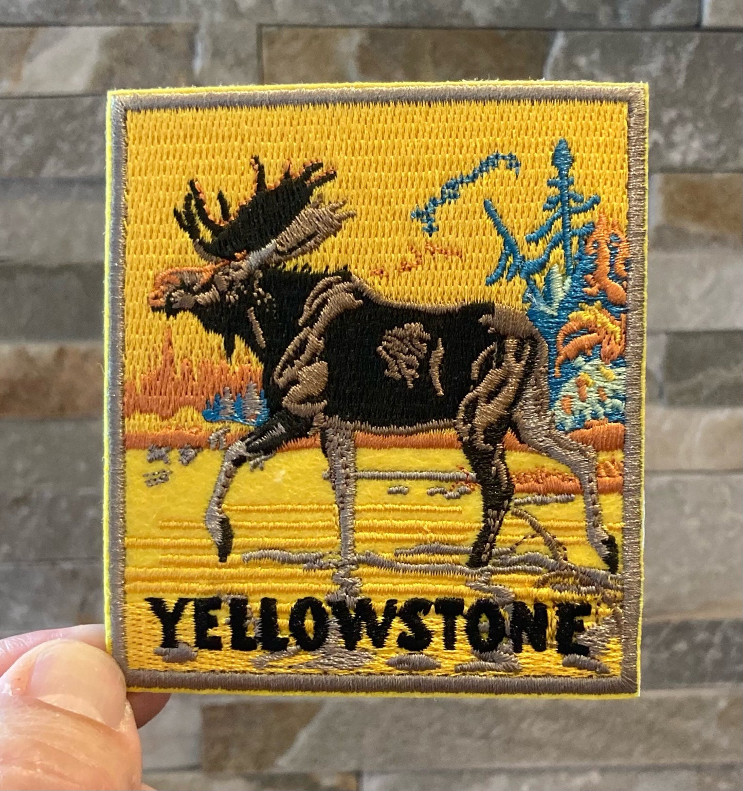 Retro Yellowstone National Park Giant Moose Patch