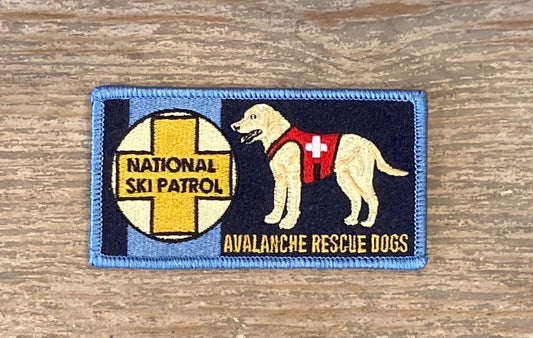 Retro National Ski Patrol Avalanche Rescue Dogs Golden Retriever Patch