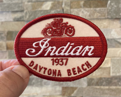 Retro Indian Motorcycle 1937 Daytona Beach Racing Patch