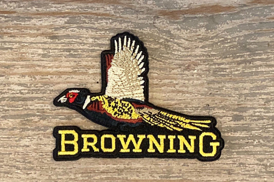 Retro Browning Firearms Flying Quail Hunting Patch